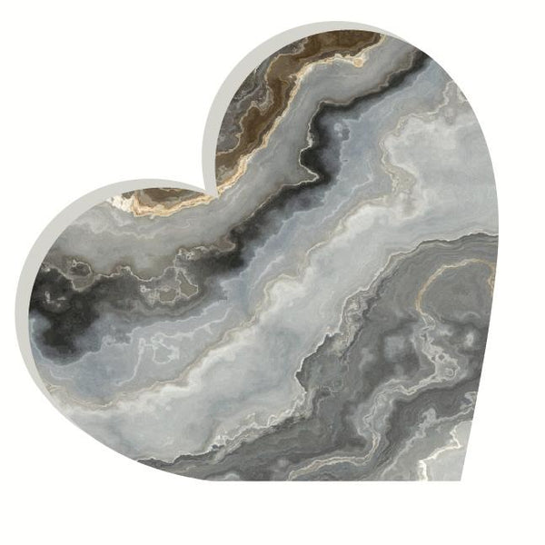 Heart Acrylic Object Designer Shelf Decor Greys in Grey and Bronze Slice
