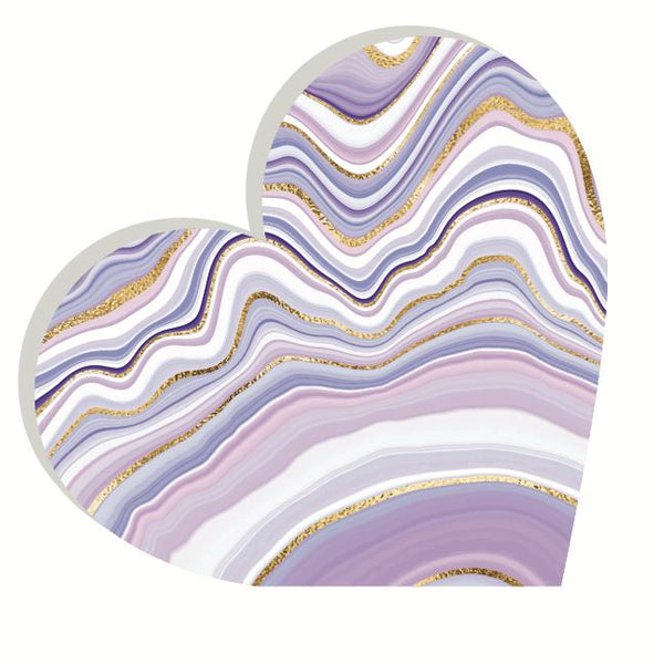 Heart Acrylic Object Designer Shelf Decor Purples in Lavender Slice