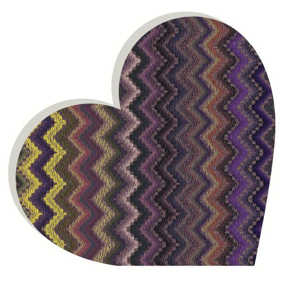 Heart Acrylic Object Designer Shelf Decor Chevron in Purple Chevron