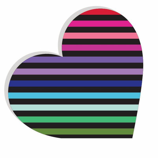 Heart Acrylic Object Designer Shelf Decor Rainbow in Rainbow Lines