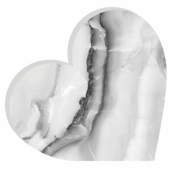 Heart Acrylic Object Designer Shelf Decor Whites in White Black Stone