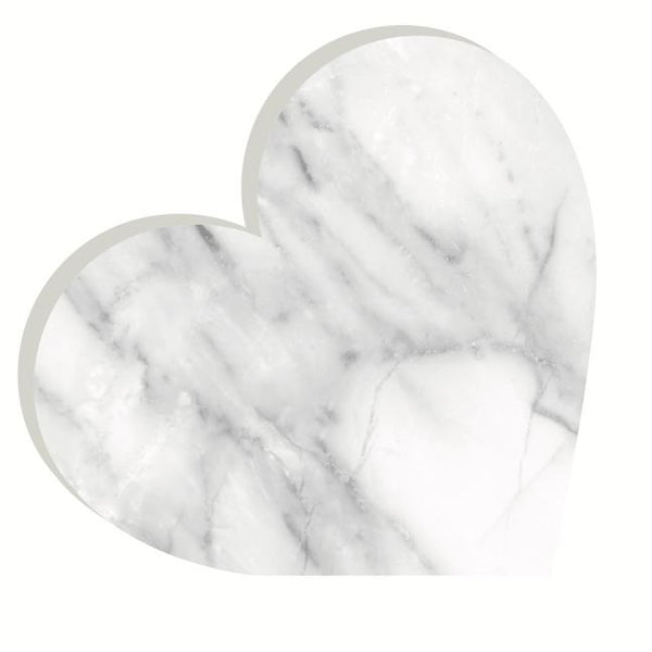 Heart Acrylic Object Designer Shelf Decor Whites in White Marble