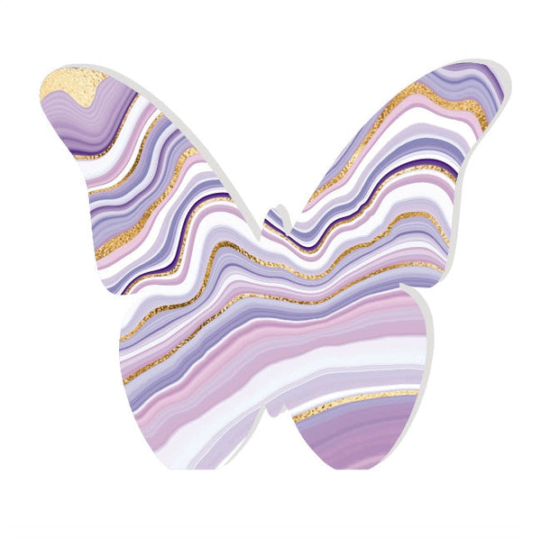 Butterfly Acrylic Object Shelf Decor Purples in Lavender Slice