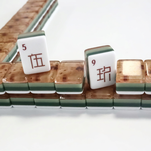 Luxury Acrylic Mahjong Set – Wood Grain