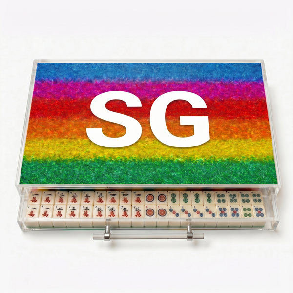 Mahjong Set Glitter Rainbow  - Acrylic