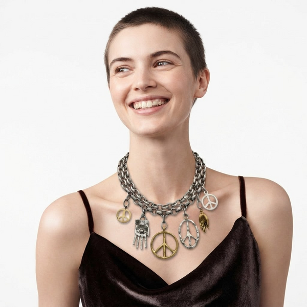 Hipchik Rolo Necklace Bohemian Charms