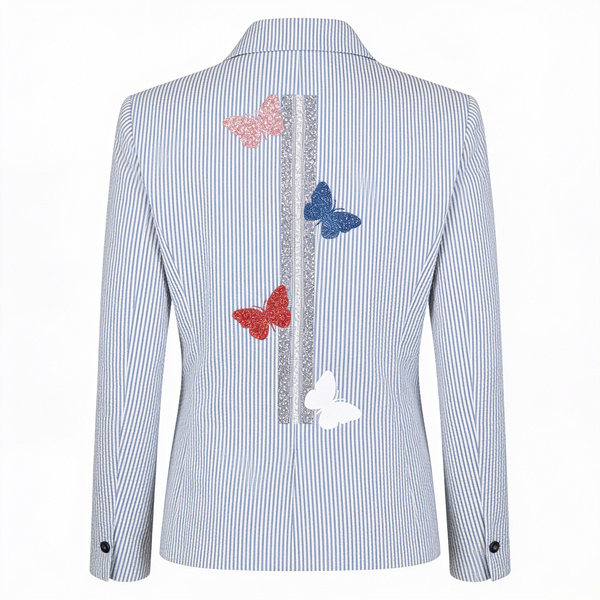 Pinstripe Blazer - Lines Butterflies