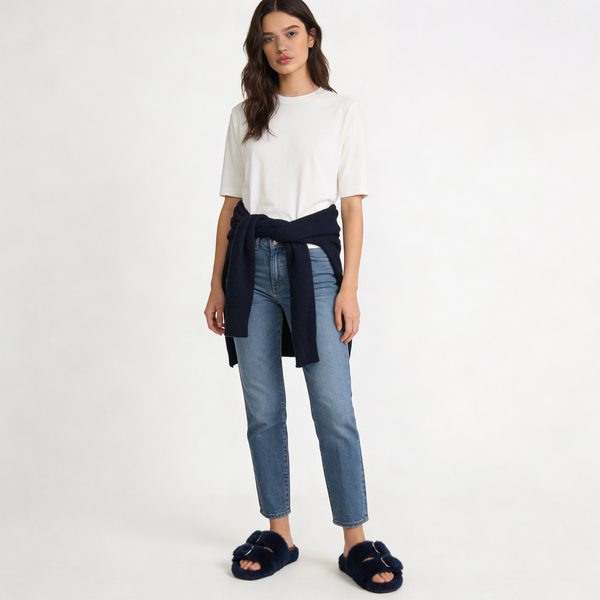 Mink Sandal Shoes - Navy