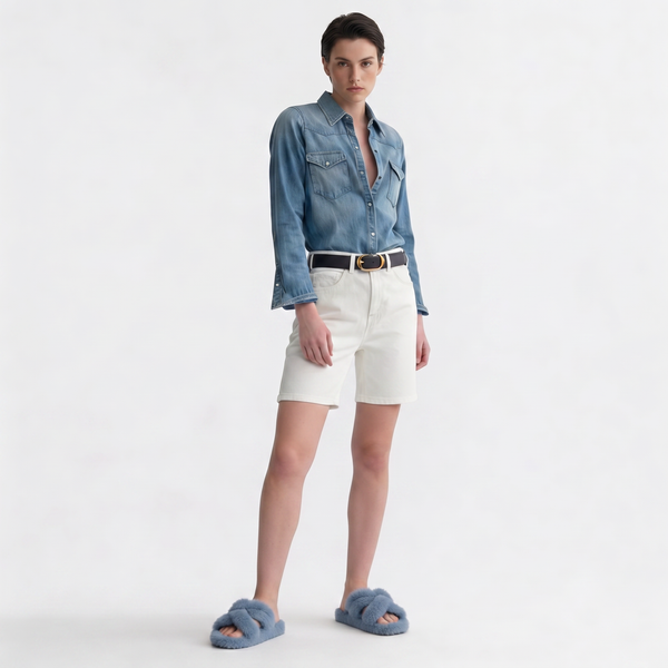 Mink Sandal Shoes Criss Cross - Denim
