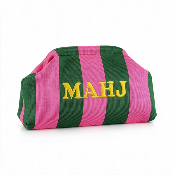 Striped Mahjong Tile Pouch