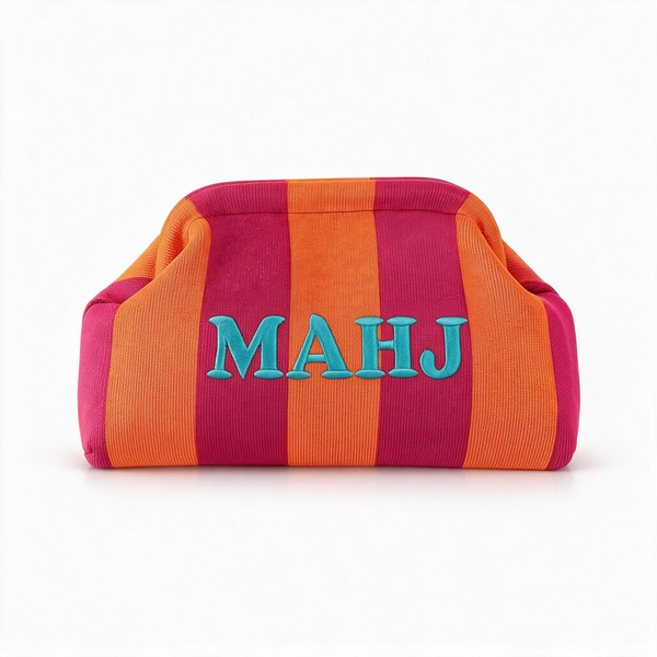 Striped Mahjong Tile Pouch