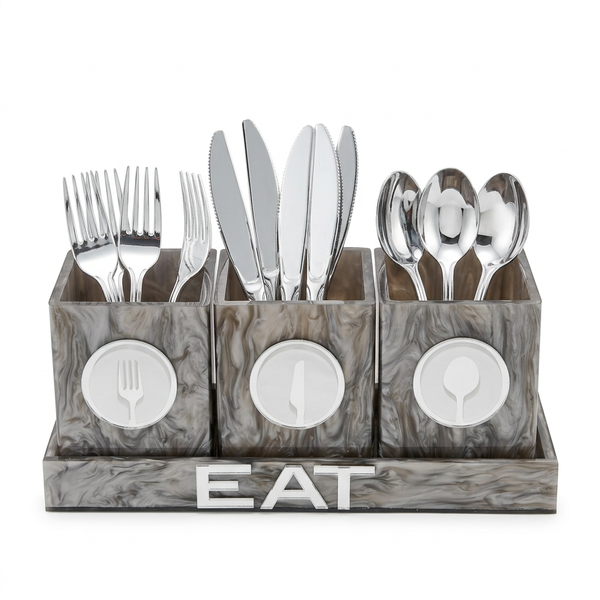 Acrylic Silverware Caddy – 3 Compartment