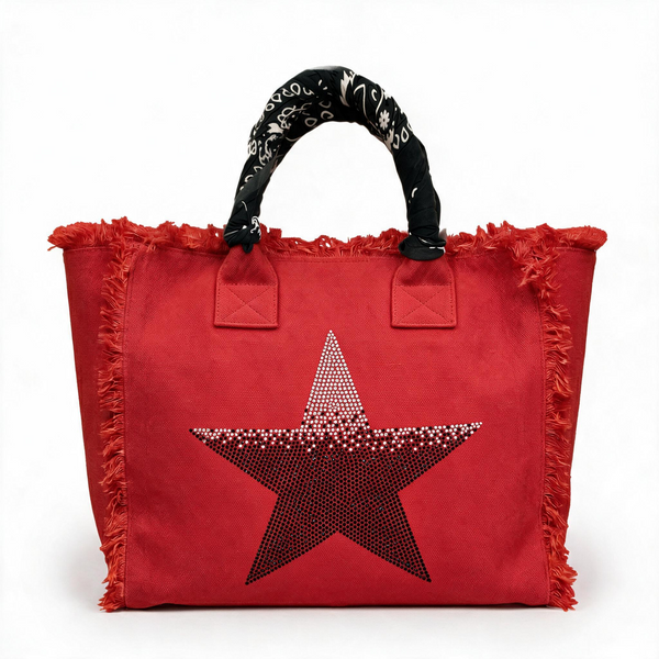 Star Ombre Fringe Canvas Bag