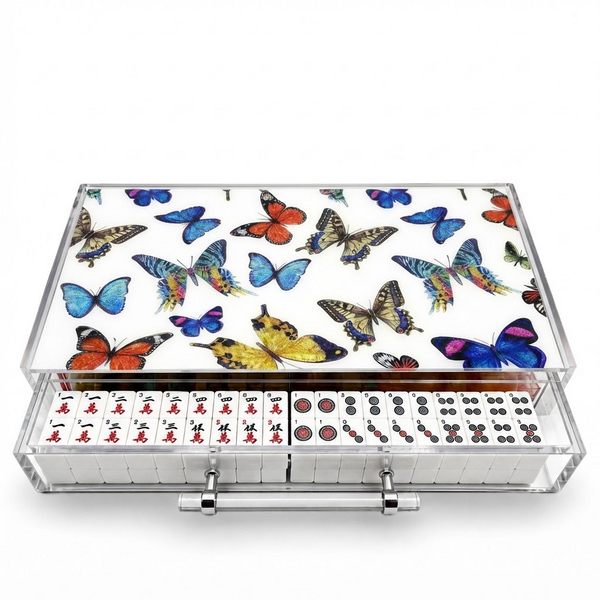 Mahjong Set Multi Butterflies - Acrylic