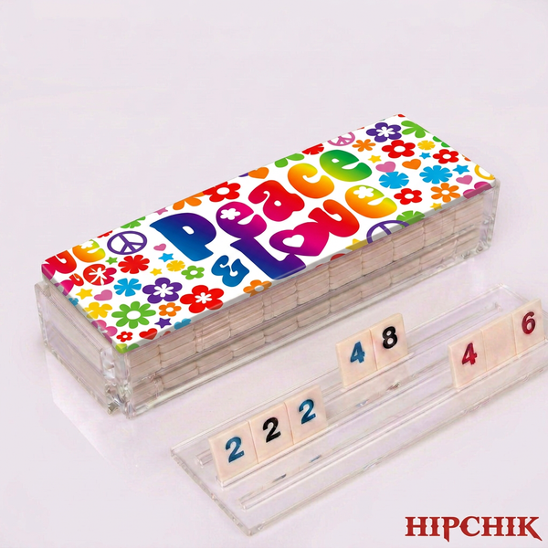 Acrylic Rummikub Game - peace and love