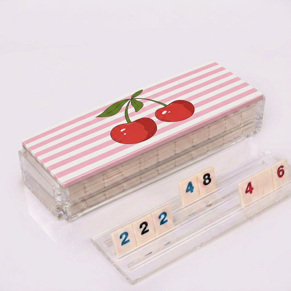 Acrylic Rummikub Game - Cherries Pink