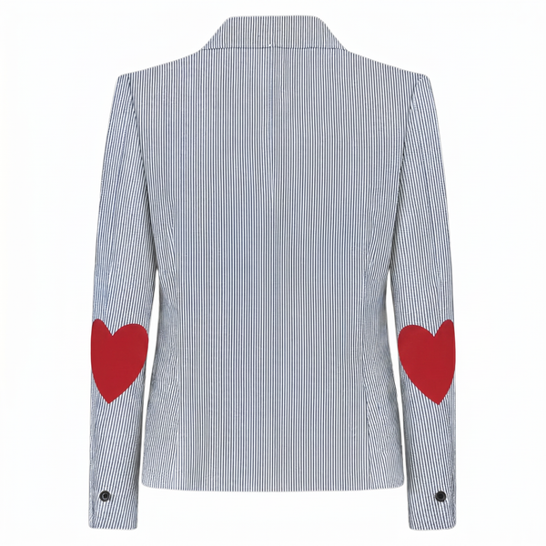 Pinstripe Blazer - Red Hearts Elbows