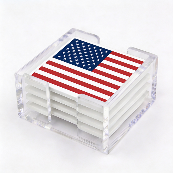 Acrylic USA Flag Coasters