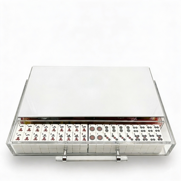 Mahjong Set Plain White - Acrylic