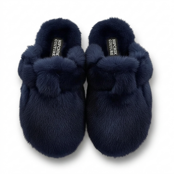Mink Clog Shoes - Navy