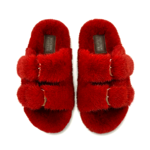 Mink Sandal Shoes - Red