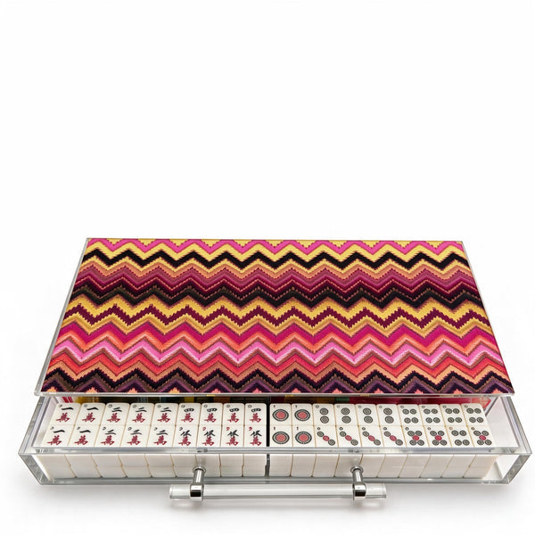 Zig Zag Acrylic Mahjong Case Sample Sale