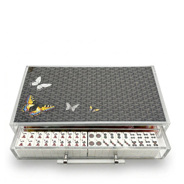 Mahjong Set Charcoal Butterflies - Acrylic