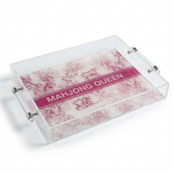 Mahjong Tray with  Metal Handles