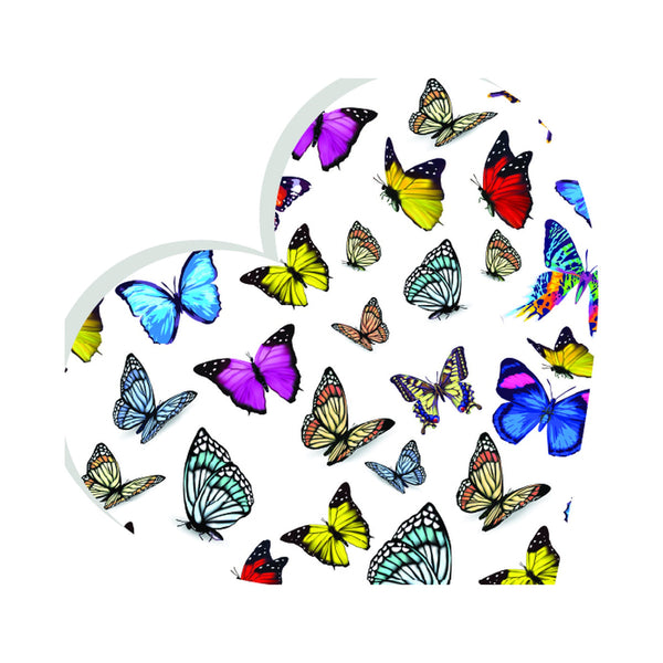Heart Acrylic Object Designer Shelf Decor Butterflies in Multi Butterflies