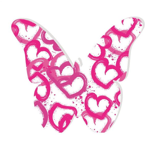 Butterfly Acrylic Object Shelf Decor Pinks in Pink Hearts