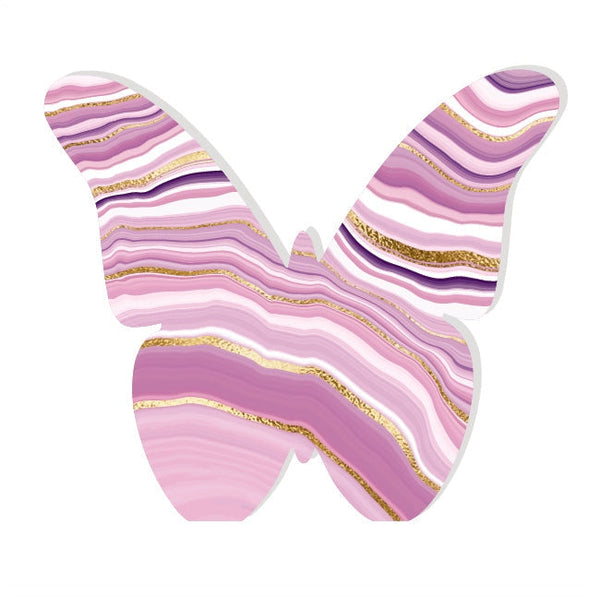 Butterfly Acrylic Object Shelf Decor Pinks in Pink Lavender Slice