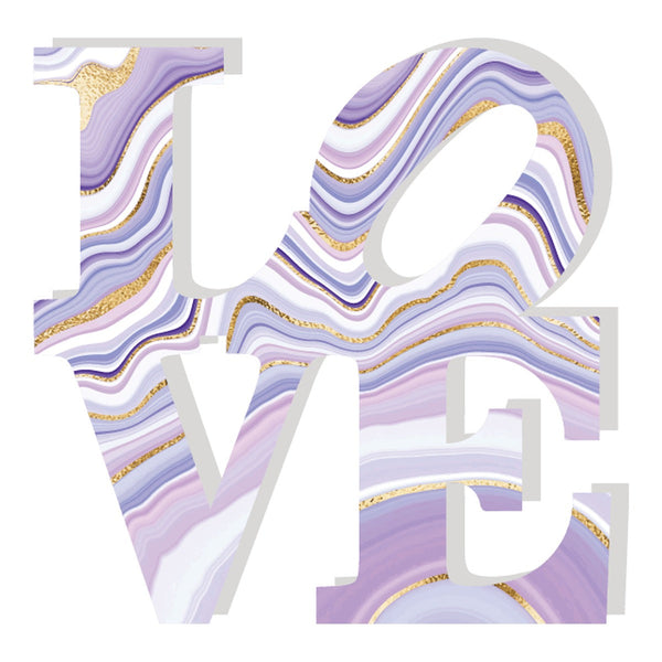 Love Acrylic Object Designer Shelf Decor Purples in Lavender Slice