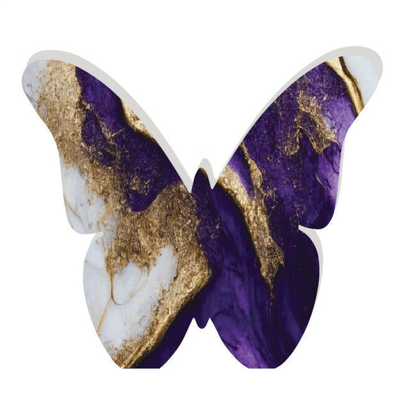 Butterfly Acrylic Object Shelf Decor Purples in Purple Gold Marble