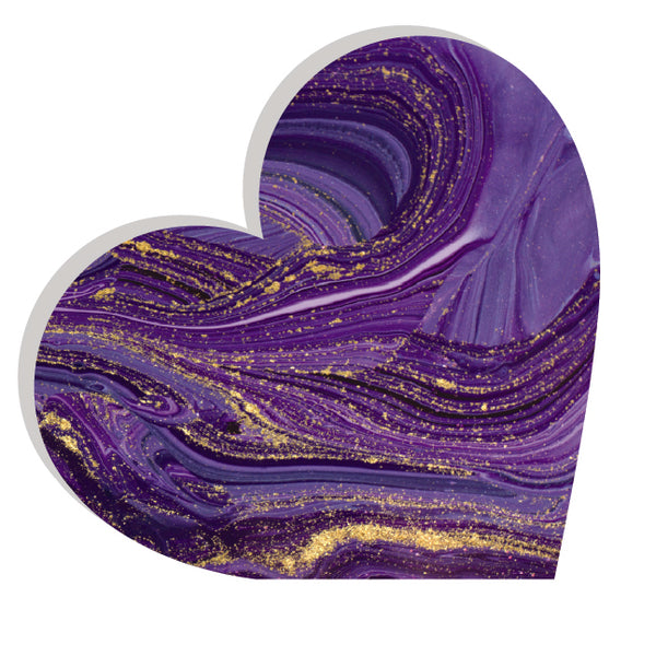 Purple Abstract Marble Heart Block