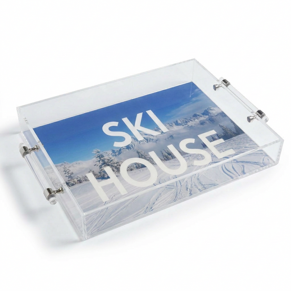 Ski Tray with Metal Handles