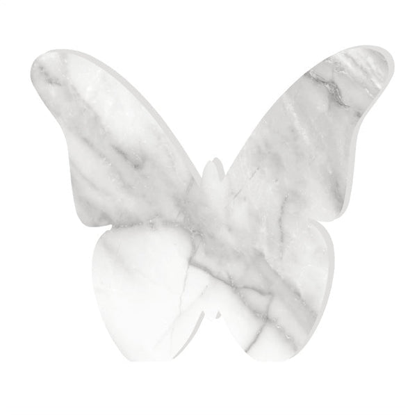 Butterfly Acrylic Object Shelf Decor Whites in White Marble