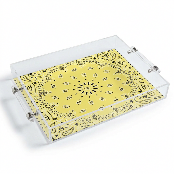 Yellow Bandana Tray With Metal Handles